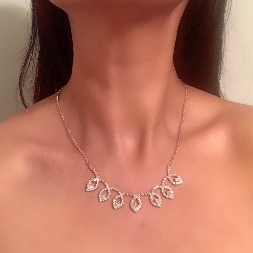 Elegant Crystal Semi-V Necklace